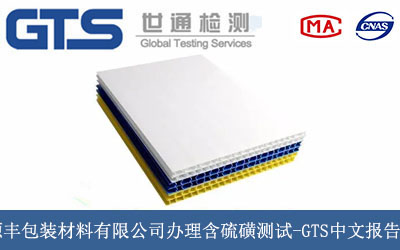 源丰包装材料有限公司办理含硫磺测试-GTS中文报告