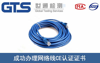 某公司成功办理网络线CE认证证书